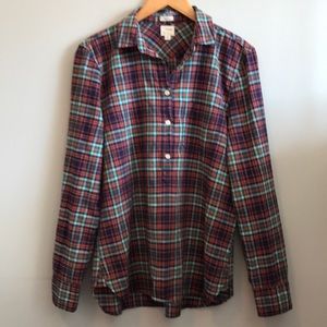 J. Crew cotton plaid “boy fit” tunic